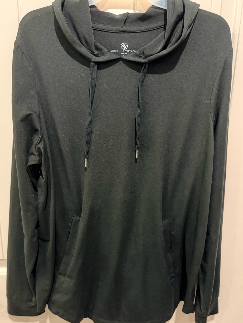 Adrienne Vittadini Women’s Black Hooded Sport Pullover